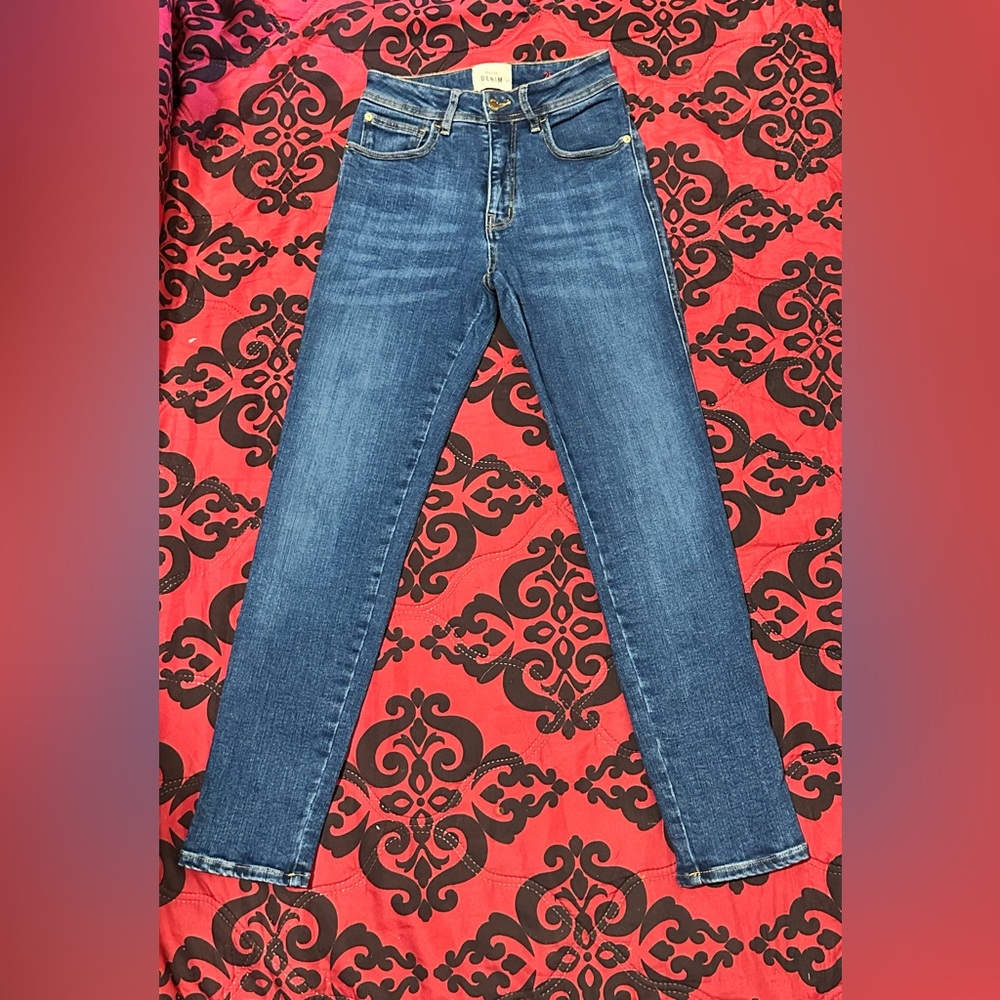 Sezane denim blue Skinny Jeans Versatile Style